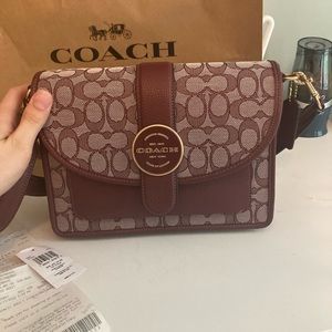 Coach Lonnie crossbody bag in red jacquard